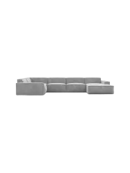 6-Sitzer Design Panorama-Sofa „Beluga XL“ mit Samtbezug Samtbezug Hellgrau BLOOMINGLOFT Collection