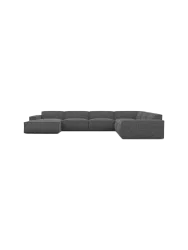 7-Sitzer Design Panorama-Sofa „Beluga XXL“ mit Bouclé-Bezug Bouclé Graphit BLOOMINGLOFT Collection