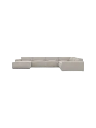 7-Sitzer Design Panorama-Sofa „Beluga XXL“ mit Bouclé-Bezug Bouclé Toffee BLOOMINGLOFT Collection