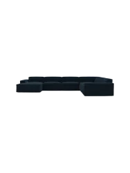7-Sitzer Design Panorama-Sofa „Beluga XXL“, Cordsamt Cordsamt Dunkelblau BLOOMINGLOFT Collection