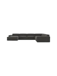 7-Sitzer Design Panorama-Sofa „Beluga XXL“, Cordsamt Cordsamt Dunkelgrau BLOOMINGLOFT Collection