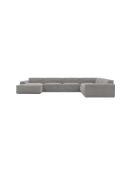 7-Sitzer Design Panorama-Sofa „Beluga XXL“, Cordsamt Cordsamt Hellgrau BLOOMINGLOFT Collection
