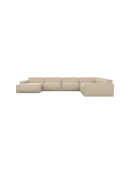 7-Sitzer Design Echtleder Panorama-Sofa „Beluga XXL“ Echtleder Beige BLOOMINGLOFT Collection