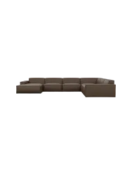 7-Sitzer Design Echtleder Panorama-Sofa „Beluga XXL“ Echtleder Dark Brown BLOOMINGLOFT Collection