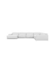 7-Sitzer Design Echtleder Panorama-Sofa „Beluga XXL“ Echtleder White BLOOMINGLOFT Collection