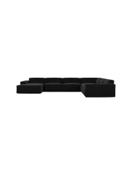 7-Sitzer Design Panorama-Sofa „Beluga XXL“ mit Samtbezug Samtbezug Schwarz BLOOMINGLOFT Collection