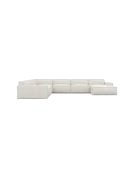 7-Sitzer Design Panorama-Sofa „Beluga XXL“ mit Bouclé-Bezug Bouclé White BLOOMINGLOFT Collection