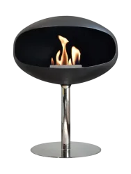 Design Bioethanol Kamin „Cocoon Pedestal“ - Schwarz/Silber Schwarz,Silber Cocoon Fires