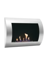 Design Bioethanol Wandkamin „Ocean*, Edelstahl Silber CACHFIRES