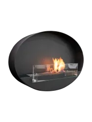 Ovaler Design Bioethanol Wandkamin „Maryland*, Schwarz Schwarz, Matt CACHFIRES