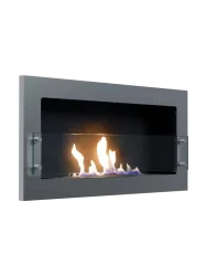 Design Bioethanol Wandkamin „Texas“, stahl Silber CACHFIRES