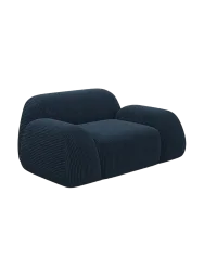 Design Loungesessel „Lumera“, Cordsamt Cordsamt Dunkelblau BLOOMINGLOFT Collection