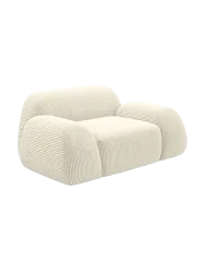 Design Loungesessel „Lumera“, Cordsamt Cordsamt Beige hell BLOOMINGLOFT Collection