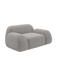 Design Loungesessel „Lumera“, Cordsamt Cordsamt Hellgrau BLOOMINGLOFT Collection