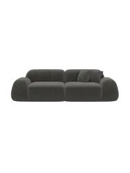 2-Sitzer Design Sofa „Lumera“, Cordsamt Cordsamt Dunkelgrau BLOOMINGLOFT Collection