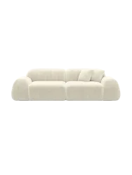 2-Sitzer Design Sofa „Lumera“, Cordsamt Cordsamt Beige hell BLOOMINGLOFT Collection