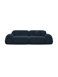 3-Sitzer Design Sofa „Lumera“, Cordsamt Cordsamt Dunkelblau BLOOMINGLOFT Collection