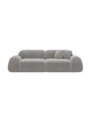 3-Sitzer Design Sofa „Lumera“, Cordsamt Cordsamt Hellgrau BLOOMINGLOFT Collection