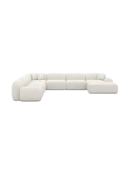 7-Sitzer Design Panorama-Sofa „Lumera XXL“ mit Bouclé-Bezug Bouclé White BLOOMINGLOFT Collection