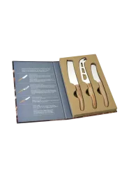 3-tlg. Gourmet-Set „For Cheese Lovers“ Silber, Braun Andrea House