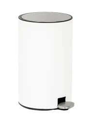 Abfalleimer „LUXB“ aus Metall Weiss,Silber Andrea House