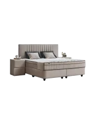 Premium Boxspringbett „Clara Beige“ inkl. Matratze & Topper  140 x 200 cm BEDS SUPPLY