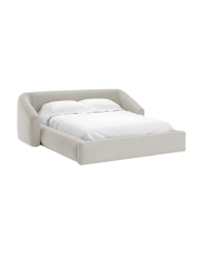 Design Polsterbett „Campi“ mit Ablagefach, Samt Beige dunkel chosen by Bloomingloft