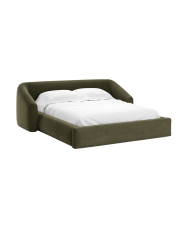 Design Polsterbett „Campi“ mit Ablagefach, Samt Grün chosen by Bloomingloft