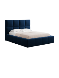 Design Polsterbett „Livigno“ mit Ablagefach, Samt Königsblau chosen by Bloomingloft