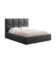 Design Polsterbett „Livigno“ mit Ablagefach, Samt Grau chosen by Bloomingloft