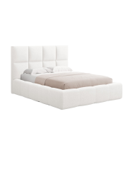 Design Polsterbett „Livigno“ mit Ablagefach, Strukturstoff Ivory chosen by Bloomingloft
