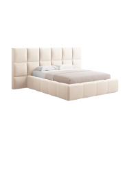 Design Polsterbett „Livigno XL“ mit Ablagefach, Samt Light Beige chosen by Bloomingloft