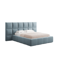 Design Polsterbett „Livigno XL“ mit Ablagefach, Samt Hellblau chosen by Bloomingloft