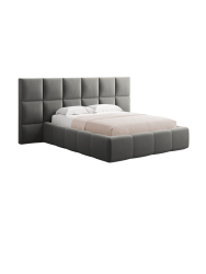 Design Polsterbett „Livigno XL“ mit Ablagefach, Samt Hellgrau chosen by Bloomingloft