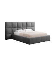 Design Polsterbett „Livigno XL“ mit Ablagefach, Strukturstoff Dunkelgrau chosen by Bloomingloft