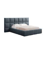 Design Polsterbett „Livigno XL“ mit Ablagefach, Strukturstoff Dunkelblau chosen by Bloomingloft