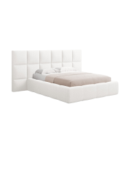 Design Polsterbett „Livigno XL“ mit Ablagefach, Strukturstoff Ivory chosen by Bloomingloft