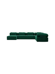 7-Sitzer Design Panorama-Sofa „Cipriani XXL“ mit Samtbezug Samtbezug Grün BLOOMINGLOFT Collection