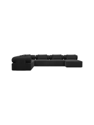 7-Sitzer Design Panorama-Sofa „Cipriani XXL“ mit Strukturstoff-Bezug Strukturstoff Schwarz BLOOMINGLOFT Collection