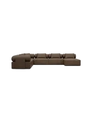 7-Sitzer Design Echtleder Panorama-Sofa „Cipriani XXL“ Echtleder Dark Brown BLOOMINGLOFT Collection