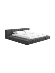 Design Polsterbett „Caspa“ mit Ablagefach, Webstoff Anthrazit Strukturstoff Anthrazit BLOOMINGLOFT Collection