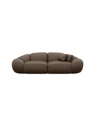 2-Sitzer Design Echtleder Sofa „Cosmo“ Echtleder Dark Brown BLOOMINGLOFT Collection