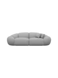 2-Sitzer Design Echtleder Sofa „Cosmo“ Echtleder Light Grey BLOOMINGLOFT Collection