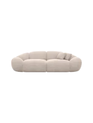 2-Sitzer Design Sofa „Cosmo“ mit Strukturstoff-Bezug Strukturstoff Beige BLOOMINGLOFT Collection