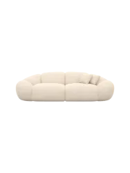 2-Sitzer Design Sofa „Cosmo“ mit Strukturstoff-Bezug Strukturstoff Cream BLOOMINGLOFT Collection