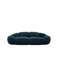 2-Sitzer Design Sofa „Cosmo“ mit Samtbezug Samtbezug Petrol dunkel BLOOMINGLOFT Collection