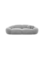 2-Sitzer Design Sofa „Cosmo“ mit Samtbezug Samtbezug Hellgrau BLOOMINGLOFT Collection