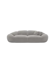 3-Sitzer Design Sofa „Cosmo“, Cordsamt Cordsamt Hellgrau BLOOMINGLOFT Collection