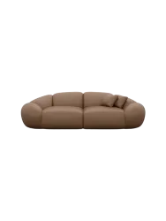 3-Sitzer Design Echtleder Sofa „Cosmo“ Echtleder Choco Brown BLOOMINGLOFT Collection