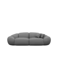 3-Sitzer Design Echtleder Sofa „Cosmo“ Echtleder Dark Grey BLOOMINGLOFT Collection